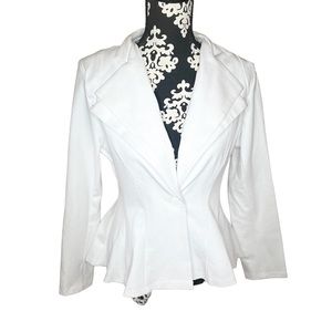 NWT White Peplum Suit Jacket